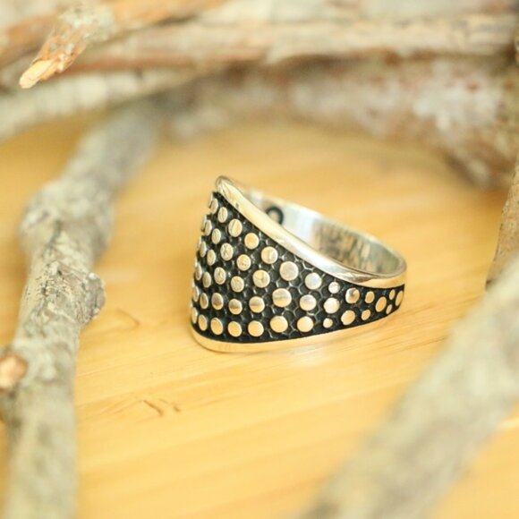 925 Sterling Silver Men's Points Rings GiftFor Him - Picture 2 of 8